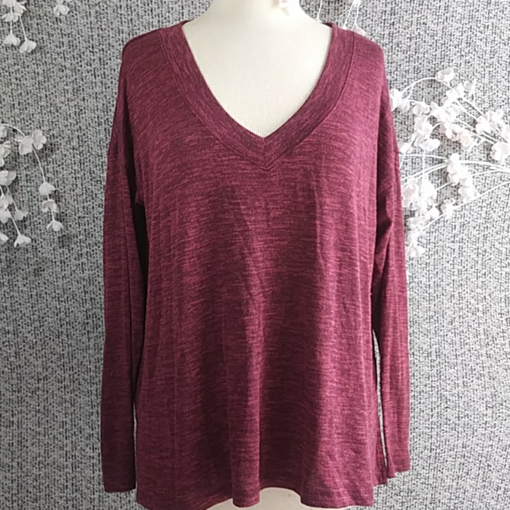 Euc Old Navy Dolman Long Sleeve Swing Sweater Burgundy